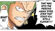 The first mention of Mihawk's eyes in One Piece (Image via Shueisha)